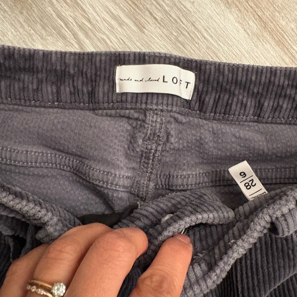 LOFT Charcoal Corduroy Trousers